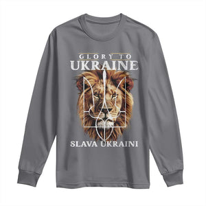 Glory To Ukraine Slava Ukraini Long Sleeve Shirt Lion King TS11 Charcoal Print Your Wear