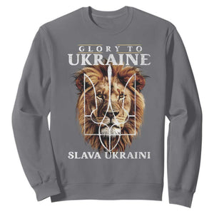 Glory To Ukraine Slava Ukraini Sweatshirt Lion King TS11 Charcoal Print Your Wear