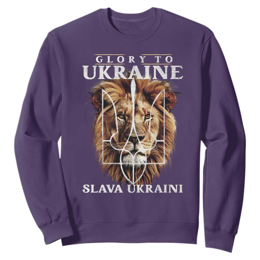 Glory To Ukraine Slava Ukraini Sweatshirt Lion King TS11 Purple Print Your Wear