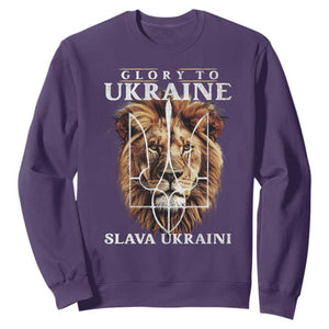 Glory To Ukraine Slava Ukraini Sweatshirt Lion King TS11 Purple Print Your Wear