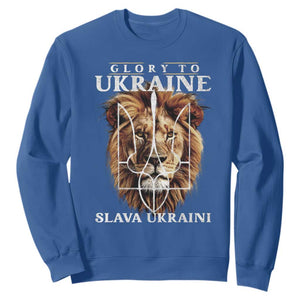 Glory To Ukraine Slava Ukraini Sweatshirt Lion King TS11 Royal Blue Print Your Wear