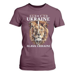 Glory To Ukraine Slava Ukraini T Shirt For Women Lion King TS11 Maroon Print Your Wear