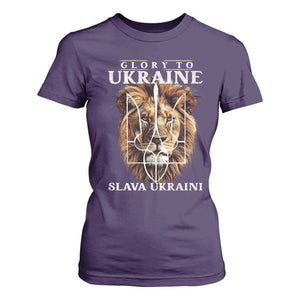 Glory To Ukraine Slava Ukraini T Shirt For Women Lion King TS11 Purple Print Your Wear