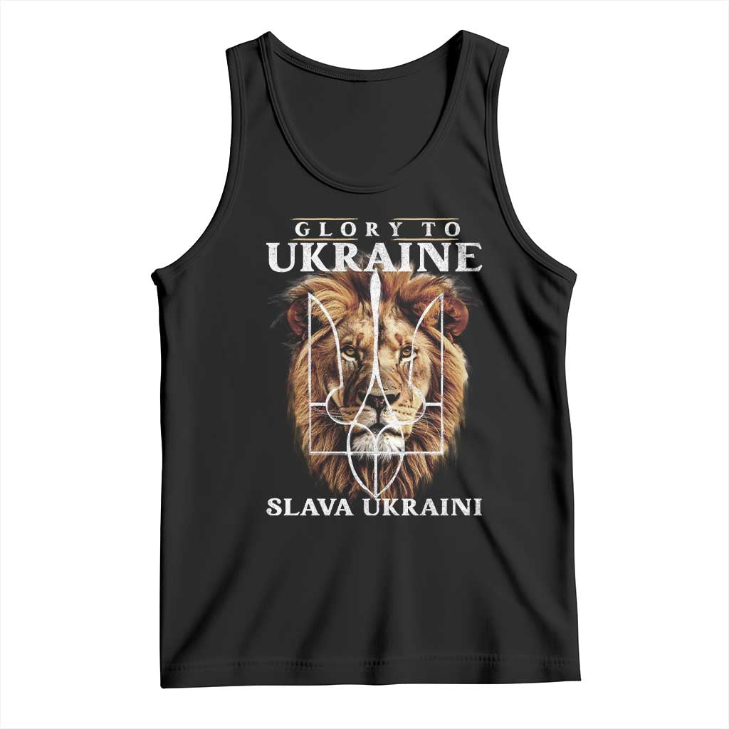 Glory To Ukraine Slava Ukraini Tank Top Lion King TS11 Black Print Your Wear