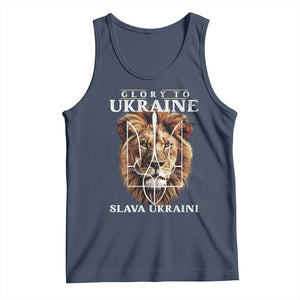 Glory To Ukraine Slava Ukraini Tank Top Lion King TS11 Navy Print Your Wear