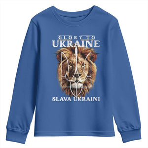 Glory To Ukraine Slava Ukraini Youth Sweatshirt Lion King TS11 Royal Blue Print Your Wear