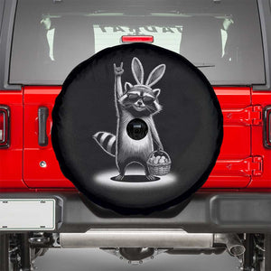 Retro Easter Raccoon Bunny Rock Hand Trash Panda Spare Tire Cover TS11 Black Print Your Wear