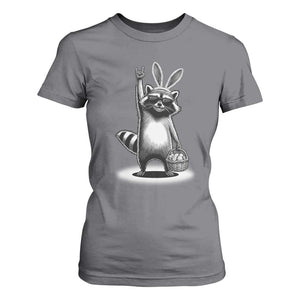 Retro Easter Raccoon Bunny Rock Hand Trash Panda T Shirt For Women TS11 Charcoal Print Your Wear