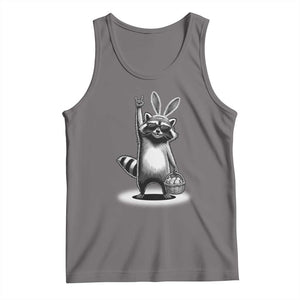 Retro Easter Raccoon Bunny Rock Hand Trash Panda Tank Top TS11 Deep Heather Print Your Wear