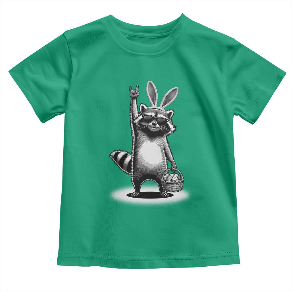 Retro Easter Raccoon Bunny Rock Hand Trash Panda Toddler T Shirt TS11 Irish Green Print Your Wear