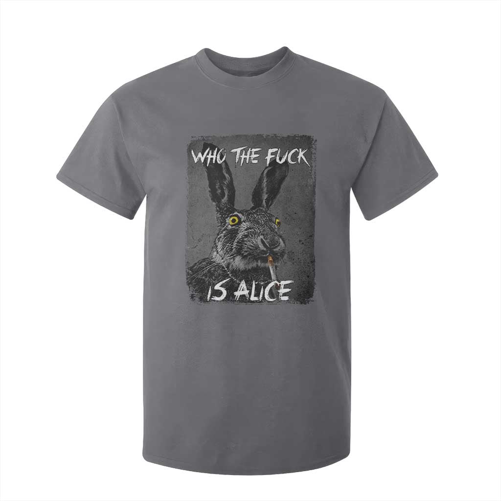 Funny Rabbit Who The Fuck Is Alice T Shirt For Kid TS11 Charcoal Print Your Wear