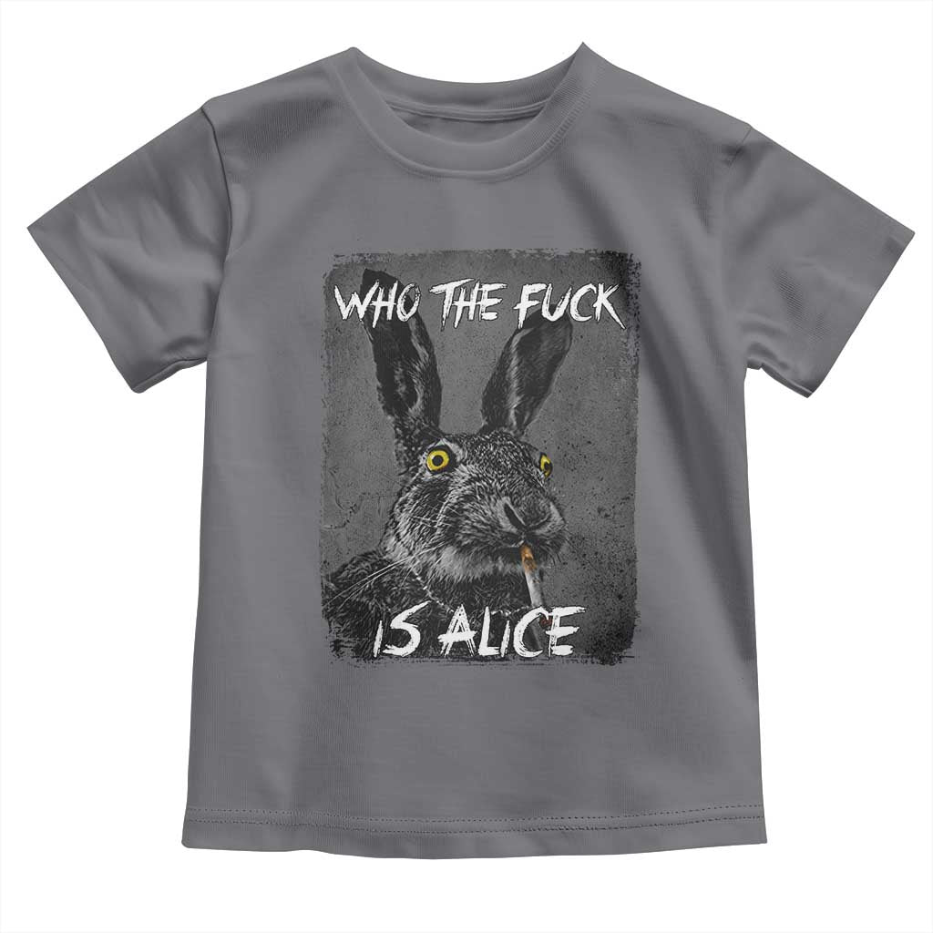 Funny Rabbit Who The Fuck Is Alice Toddler T Shirt TS11 Charcoal Print Your Wear