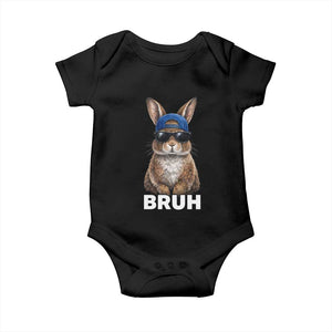 Funny Easter Bruh Bunny Sunglasses Meme Baby Onesie TS11 Black Print Your Wear