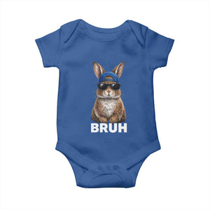 Funny Easter Bruh Bunny Sunglasses Meme Baby Onesie TS11 Royal Blue Print Your Wear