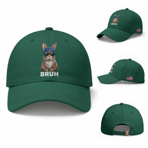 Funny Easter Bruh Bunny Sunglasses Meme Baseball Cap TS11 Baseball Cap Universal Fit Irish Green Print Your Wear