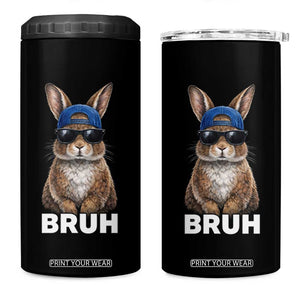 Funny Easter Bruh Bunny Sunglasses Meme 4 in 1 Can Cooler Tumbler TS11 One Size: 16 oz Black Print Your Wear