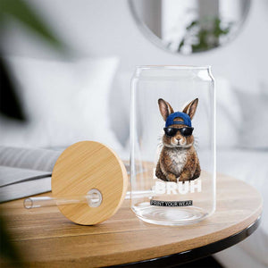 Funny Easter Bruh Bunny Sunglasses Meme Glass Can TS11 Print Your Wear
