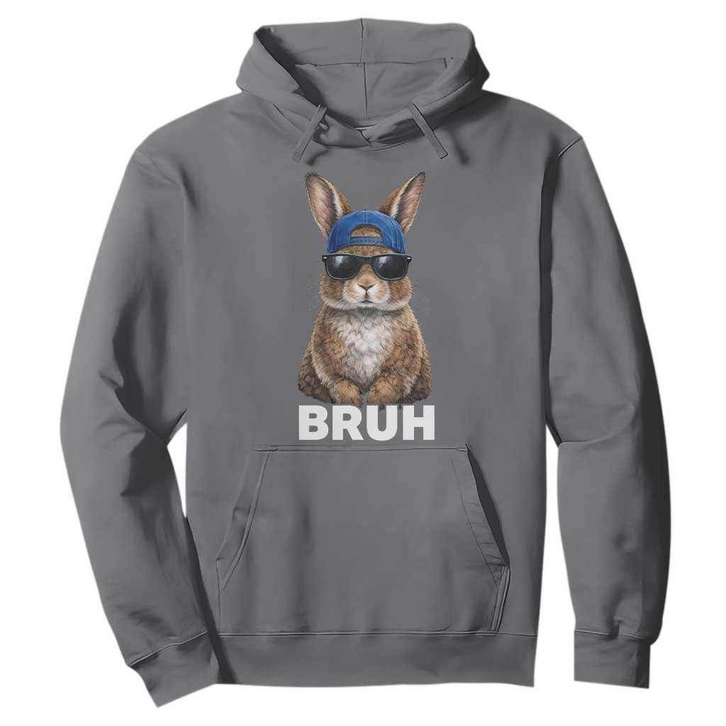 Funny Easter Bruh Bunny Sunglasses Meme Hoodie TS11 Charcoal Print Your Wear