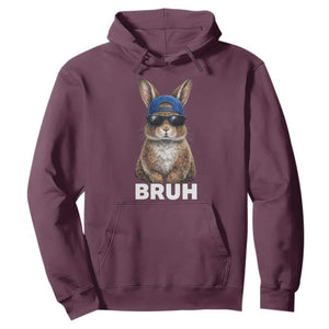 Funny Easter Bruh Bunny Sunglasses Meme Hoodie TS11 Maroon Print Your Wear