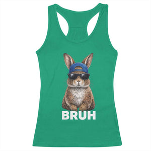 Funny Easter Bruh Bunny Sunglasses Meme Racerback Tank Top TS11 Irish Green Print Your Wear