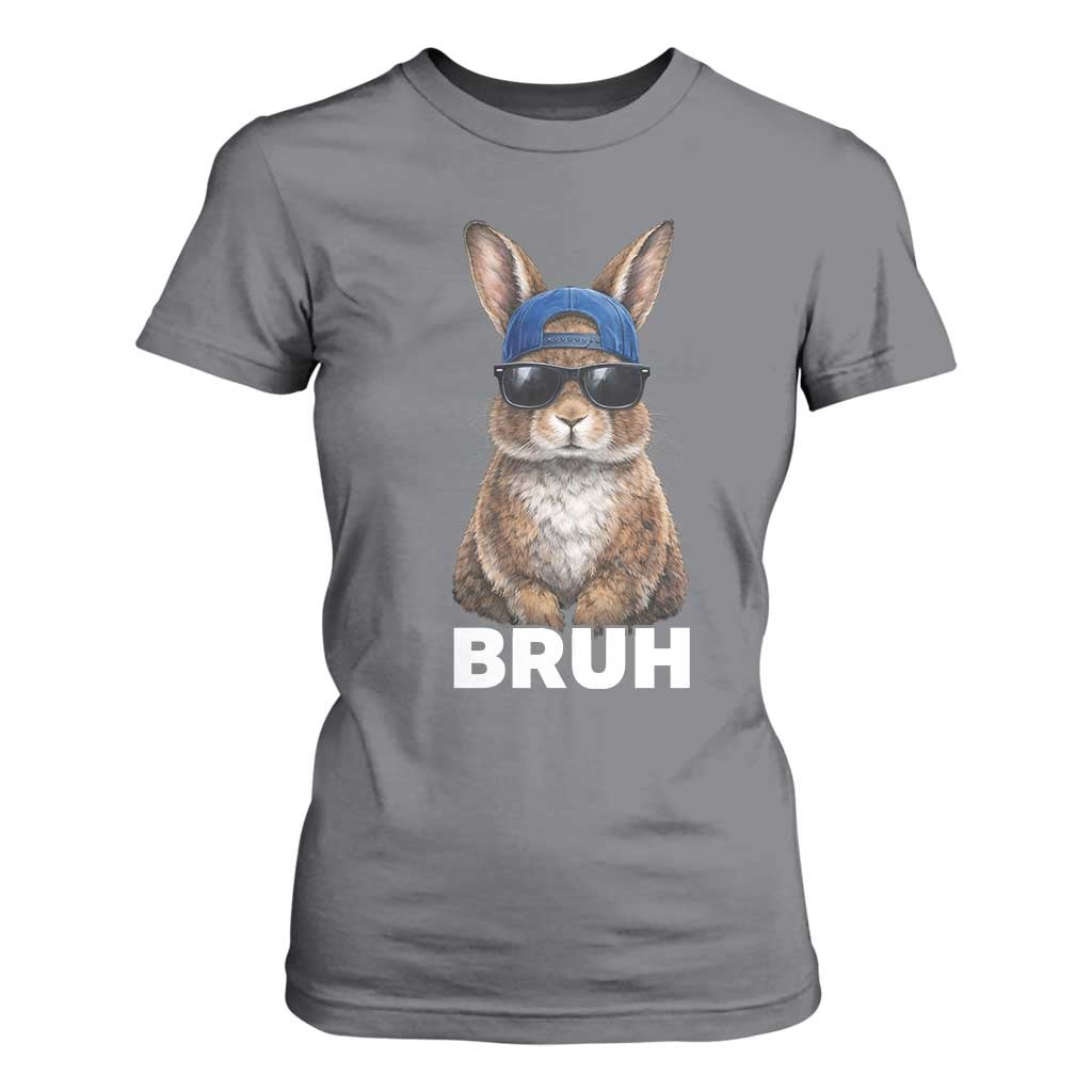 Funny Easter Bruh Bunny Sunglasses Meme T Shirt For Women TS11 Charcoal Print Your Wear