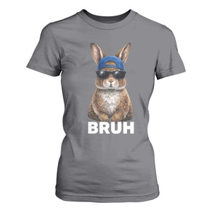 Funny Easter Bruh Bunny Sunglasses Meme T Shirt For Women TS11 Charcoal Print Your Wear