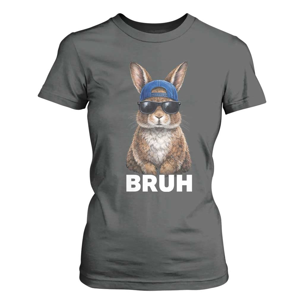 Funny Easter Bruh Bunny Sunglasses Meme T Shirt For Women TS11 Dark Heather Print Your Wear