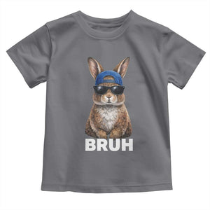 Funny Easter Bruh Bunny Sunglasses Meme Toddler T Shirt TS11 Charcoal Print Your Wear