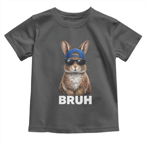 Funny Easter Bruh Bunny Sunglasses Meme Toddler T Shirt TS11 Dark Heather Print Your Wear
