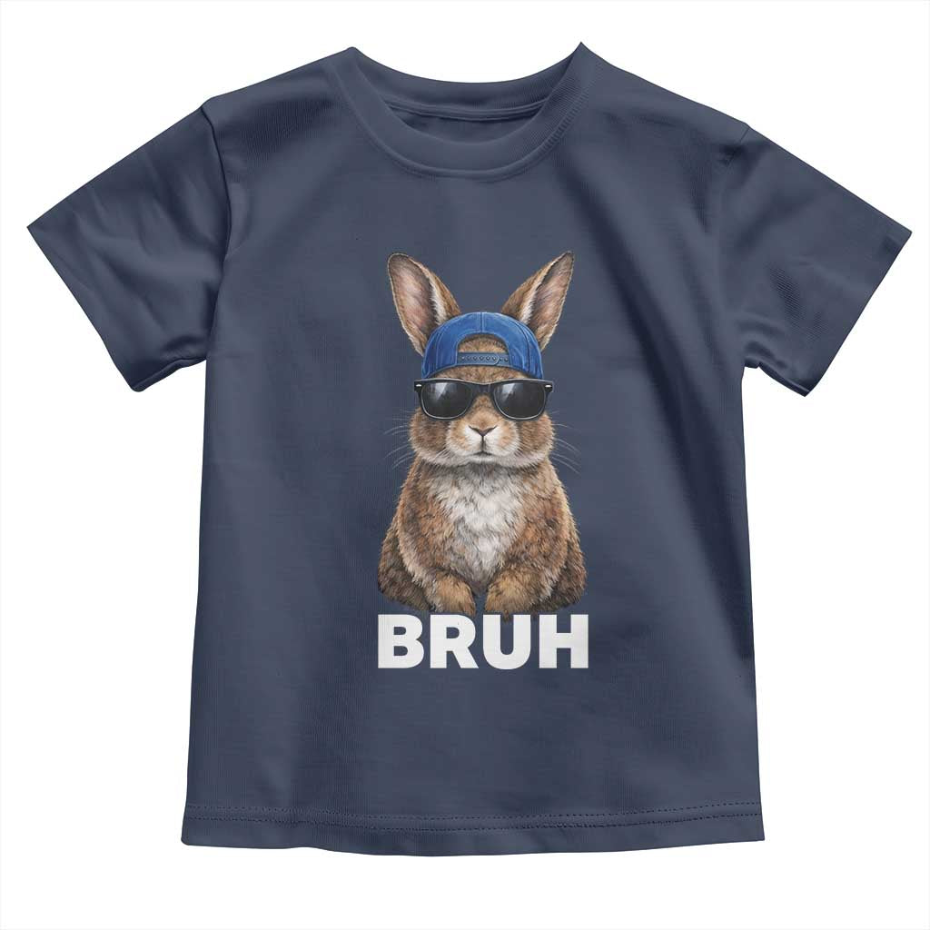 Funny Easter Bruh Bunny Sunglasses Meme Toddler T Shirt TS11 Navy Print Your Wear