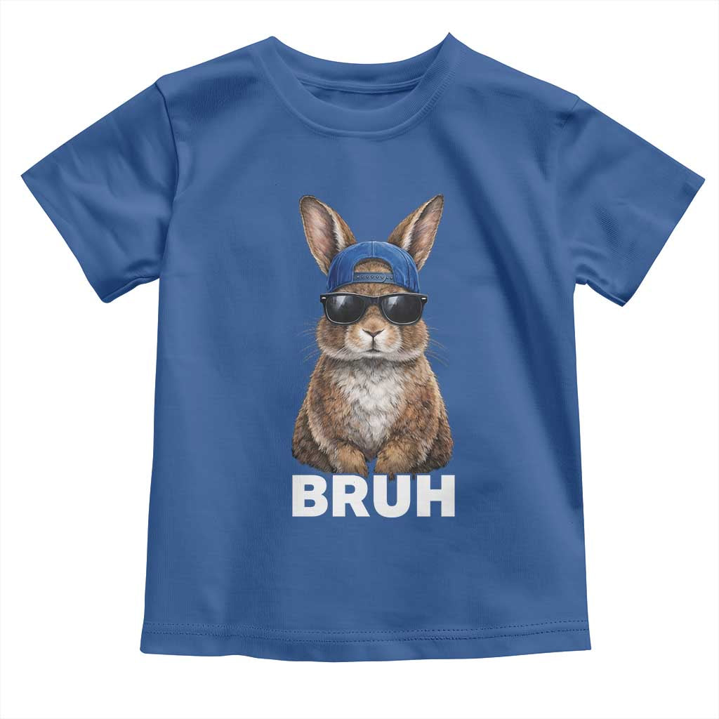 Funny Easter Bruh Bunny Sunglasses Meme Toddler T Shirt TS11 Royal Blue Print Your Wear