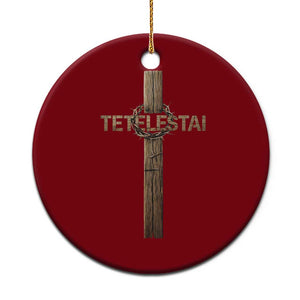 Christian Easter Resurrection Day Tetelestai Religious Cross Ceramic Ornament TS11 1pc Red Print Your Wear
