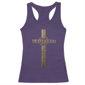 Christian Easter Resurrection Day Tetelestai Religious Cross Racerback Tank Top TS11 Purple Print Your Wear