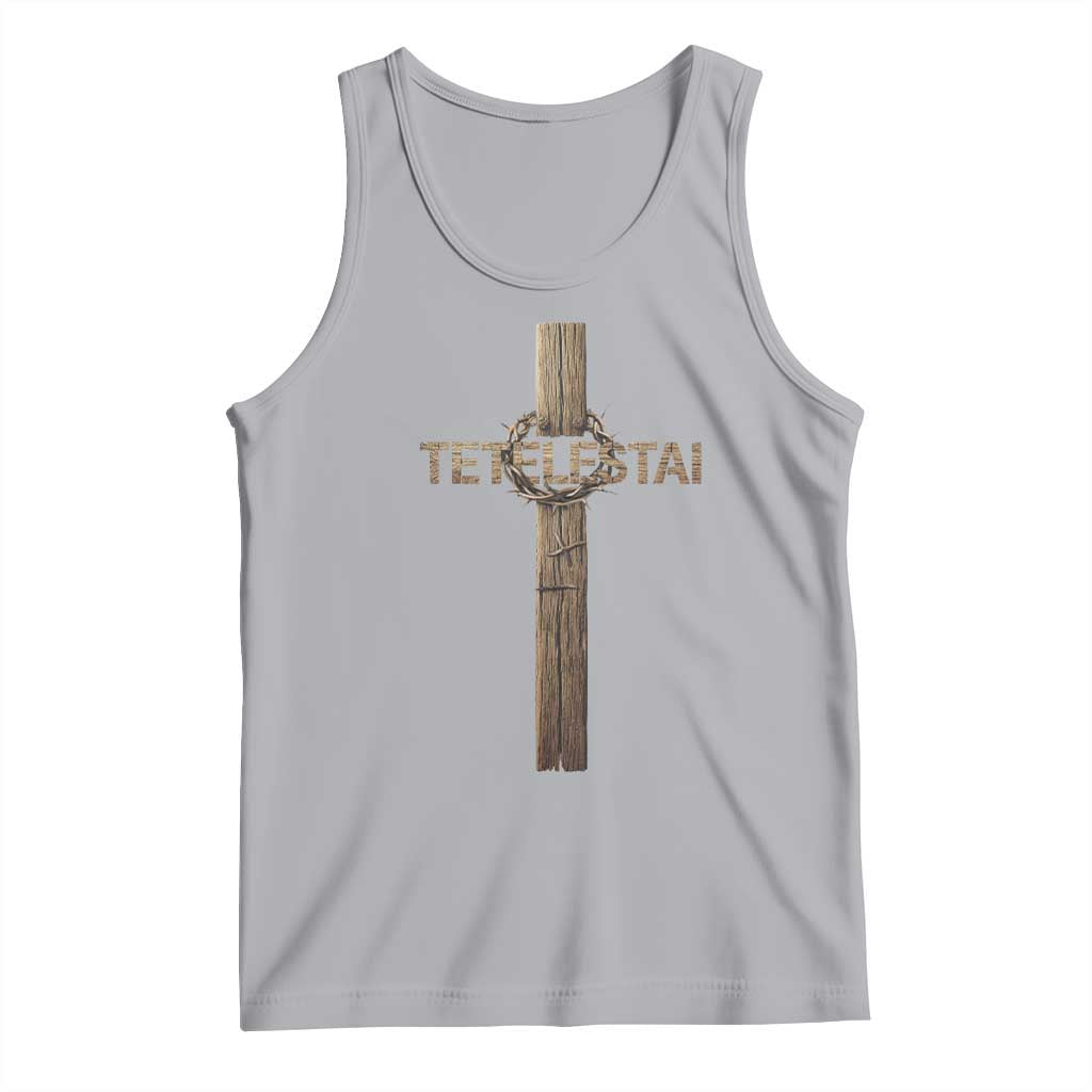 Christian Easter Resurrection Day Tetelestai Religious Cross Tank Top TS11 Athletic Heather Print Your Wear
