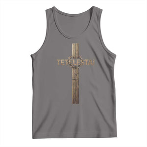 Christian Easter Resurrection Day Tetelestai Religious Cross Tank Top TS11 Deep Heather Print Your Wear