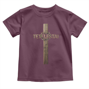 Christian Easter Resurrection Day Tetelestai Religious Cross Toddler T Shirt TS11 Maroon Print Your Wear