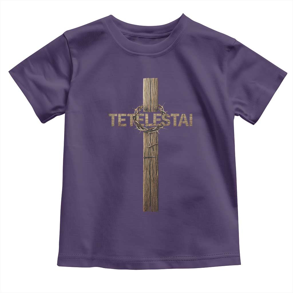 Christian Easter Resurrection Day Tetelestai Religious Cross Toddler T Shirt TS11 Purple Print Your Wear