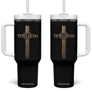 Christian Easter Resurrection Day Tetelestai Religious Cross Tumbler With Handle TS11 One Size: 40 oz Black Print Your Wear
