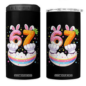 Funny Easter Day Bunny 67 Six Seven Meme 4 in 1 Can Cooler Tumbler TS11 One Size: 16 oz Black Print Your Wear