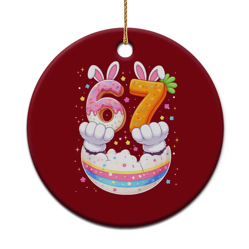 Funny Easter Day Bunny 67 Six Seven Meme Ceramic Ornament TS11 1pc Red Print Your Wear