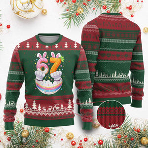 Funny Easter Day Bunny 67 Six Seven Meme Ugly Christmas Sweater TS11 Red Green Print Your Wear