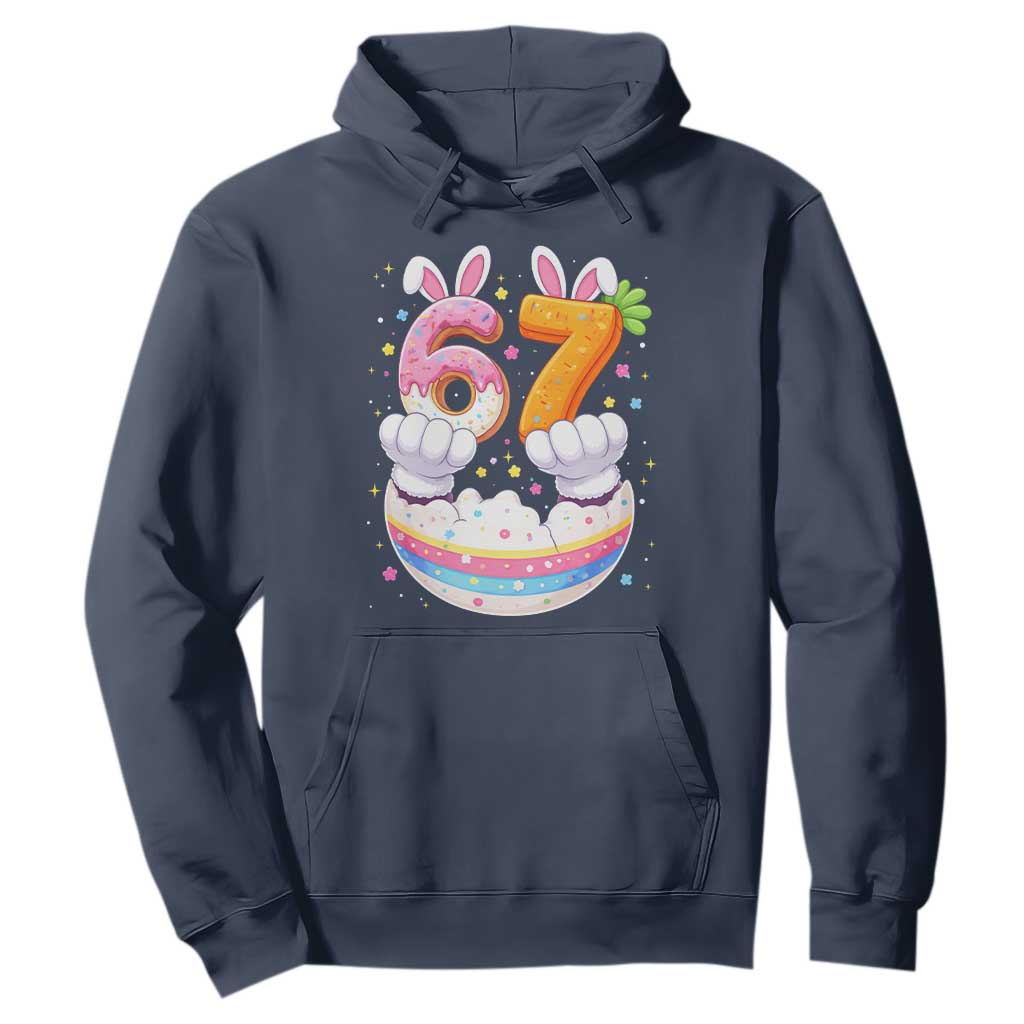 Funny Easter Day Bunny 67 Six Seven Meme Hoodie TS11 Navy Print Your Wear