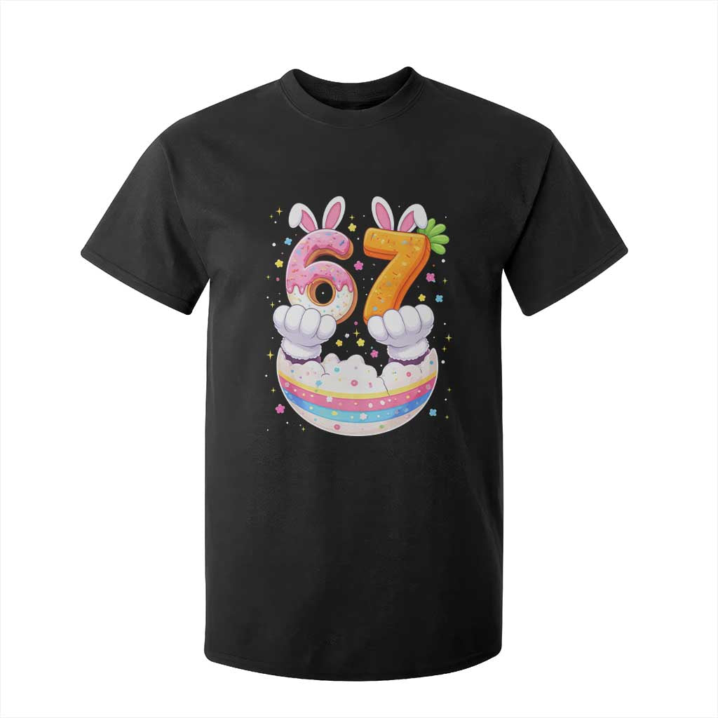 Funny Easter Day Bunny 67 Six Seven Meme T Shirt For Kid TS11 Black Print Your Wear