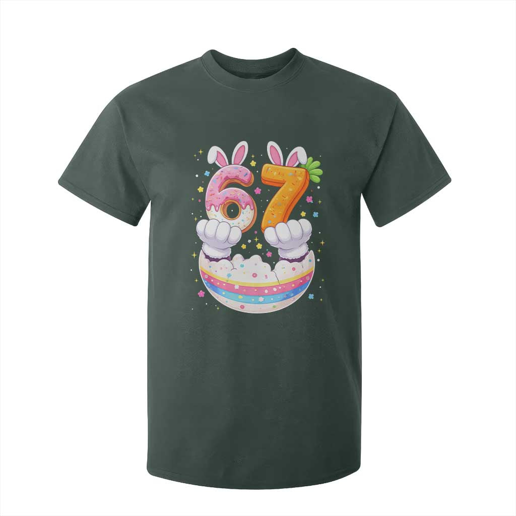 Funny Easter Day Bunny 67 Six Seven Meme T Shirt For Kid TS11 Dark Forest Green Print Your Wear
