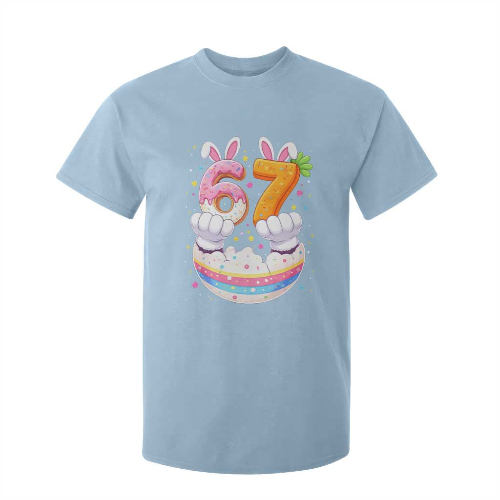 Funny Easter Day Bunny 67 Six Seven Meme T Shirt For Kid TS11 Light Blue Print Your Wear