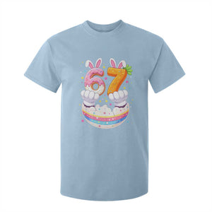 Funny Easter Day Bunny 67 Six Seven Meme T Shirt For Kid TS11 Light Blue Print Your Wear
