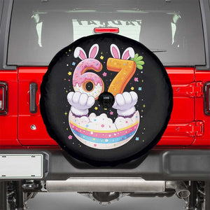 Funny Easter Day Bunny 67 Six Seven Meme Spare Tire Cover TS11 Black Print Your Wear