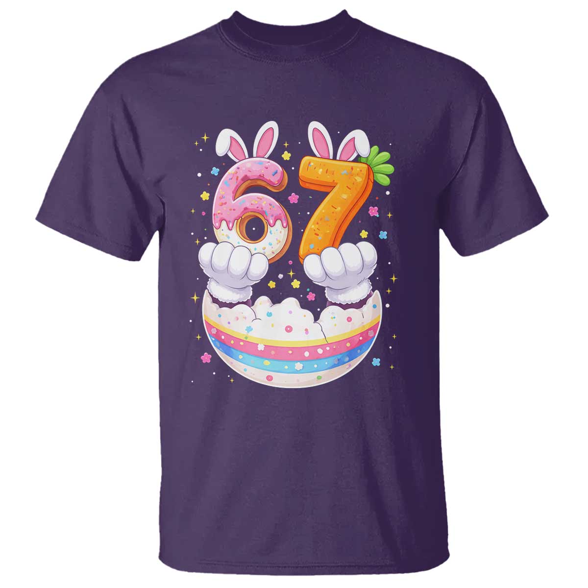 Funny Easter Day Bunny 67 Six Seven Meme T Shirt TS11 Purple Print Your Wear