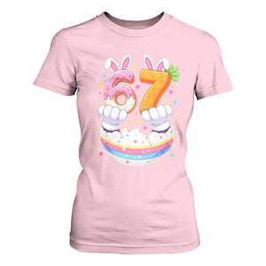 Funny Easter Day Bunny 67 Six Seven Meme T Shirt For Women TS11 Light Pink Print Your Wear