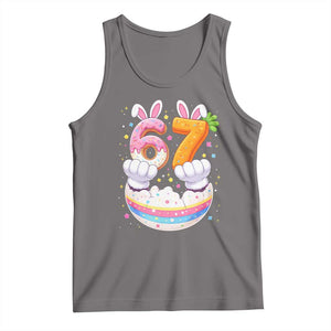 Funny Easter Day Bunny 67 Six Seven Meme Tank Top TS11 Deep Heather Print Your Wear